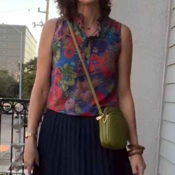 J Crew Blue Floral Sleeveless size 0 - Picture 3 of 7